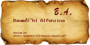 Baumöhl Alfonzina névjegykártya